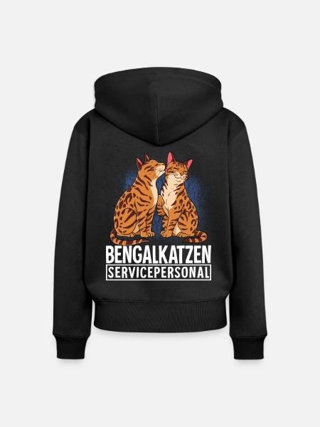 Bengalkatze - Frauen Premium Bio Zip Hoodie - Schwarz