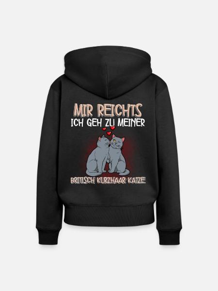 Britisch Kurzhaar Katze - Frauen Premium Bio Zip Hoodie - Schwarz