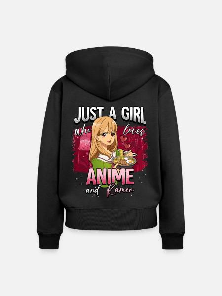 Anime Otaku Weeb - Frauen Premium Bio Zip Hoodie - Schwarz
