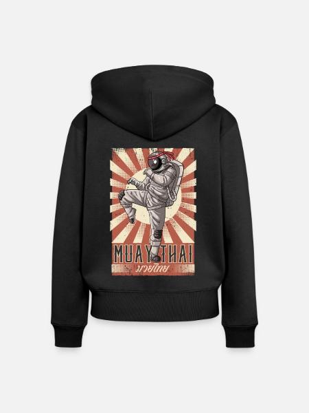 Muay Thai - Frauen Premium Bio Zip Hoodie - Schwarz