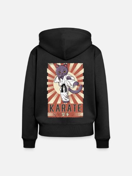 Karate - Frauen Premium Bio Zip Hoodie - Schwarz