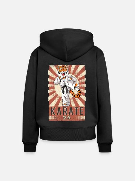 Karate - Frauen Premium Bio Zip Hoodie - Schwarz