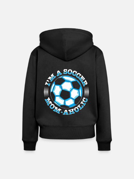 Fußball-Mutter Gameday Soccer Mom - Frauen Premium Bio Zip Hoodie - Schwarz