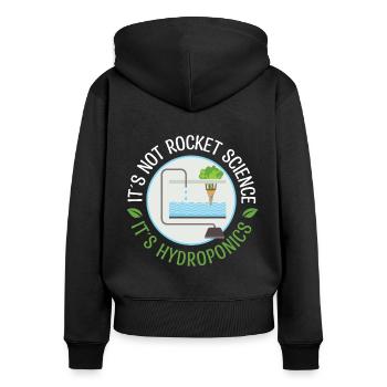 Hydrophonics Landwirt Gartenbau Landwirtschaft - Frauen Premium Bio Zip Hoodie - Schwarz - Hinten - Julia (174cm)