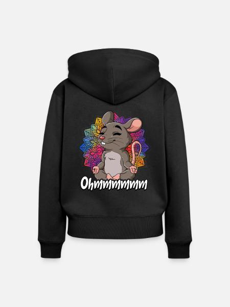Yoga Ohmmm Namaste - Frauen Premium Bio Zip Hoodie - Schwarz