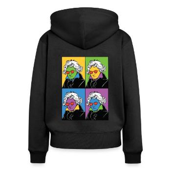 Beethoven Klassische Musik Komponist - Frauen Premium Bio Zip Hoodie - Schwarz - Hinten - Julia (174cm)