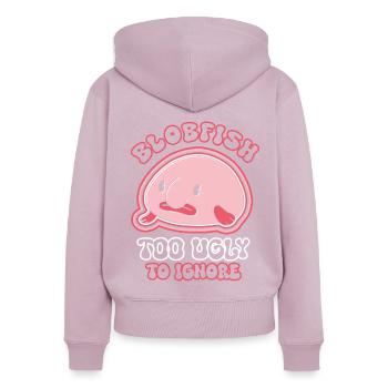 Biologiste marin Poissons d’eau profonde Blob Océan - Sweat à capuche zippé Premium bio Femme - rose poudré - Dos - Julia (174cm)