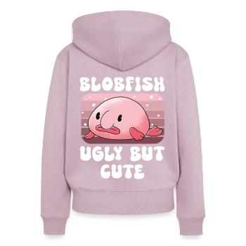 Biologiste marin Poissons d’eau profonde Blob Océan - Sweat à capuche zippé Premium bio Femme - rose poudré - Dos - Julia (174cm)