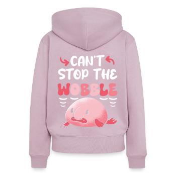 Biologiste marin Poissons d’eau profonde Blob Océan - Sweat à capuche zippé Premium bio Femme - rose poudré - Dos - Julia (174cm)