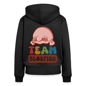 Biologiste marin Poissons d’eau profonde Blob Océan - Sweat à capuche zippé Premium bio Femme - noir - Dos - Julia (174cm)