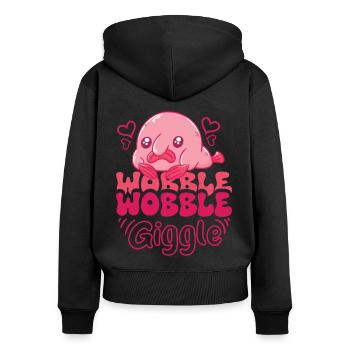 Biologiste marin Poissons d’eau profonde Blob Océan - Sweat à capuche zippé Premium bio Femme - noir - Dos - Julia (174cm)