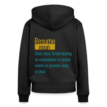 Human Resources Hr Manager Job Beruf - Frauen Premium Bio Zip Hoodie - Schwarz - Hinten - Julia (174cm)