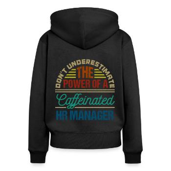 Human Resources Hr Manager Job Beruf - Frauen Premium Bio Zip Hoodie - Schwarz - Hinten - Julia (174cm)