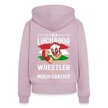 Lutte mexicaine lucha libre mask - Sweat à capuche zippé Premium bio Femme - rose poudré - Dos - Julia (174cm)