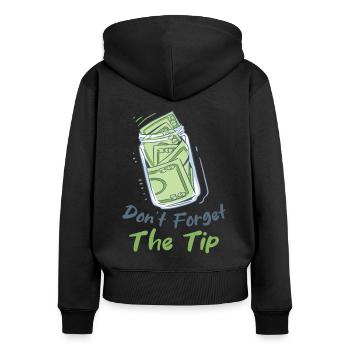 Barman Mixologue Boissons alcoolisées Barman - Sweat à capuche zippé Premium bio Femme - noir - Dos - Julia (174cm)