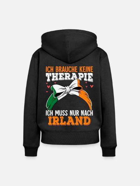 Irland - Frauen Premium Bio Zip Hoodie - Schwarz