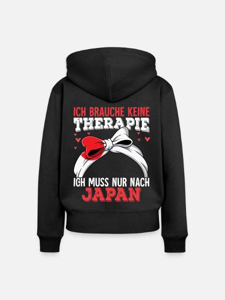 Japan - Frauen Premium Bio Zip Hoodie - Schwarz