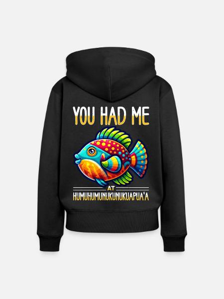 Hawaiianischer Riff-drückerfisch - Frauen Premium Bio Zip Hoodie - Schwarz