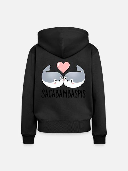 Fisch Meme Paar - Frauen Premium Bio Zip Hoodie - Schwarz