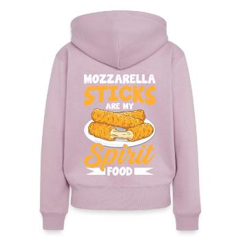 Mozzarella Sticks Käse - Frauen Premium Bio Zip Hoodie - Altrosa - Hinten - Julia (174cm)