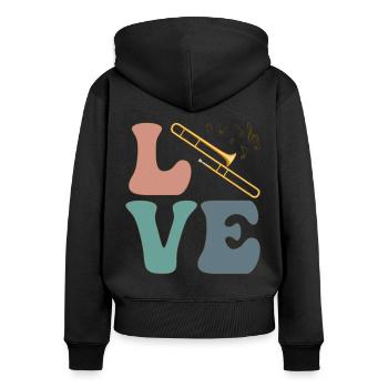 LOVE Trombonist Instrument Trombonist - Women's Premium Organic Zip Hoodie - black - Back - Julia (174cm)