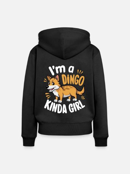 Australischer Dingo - Frauen Premium Bio Zip Hoodie - Schwarz