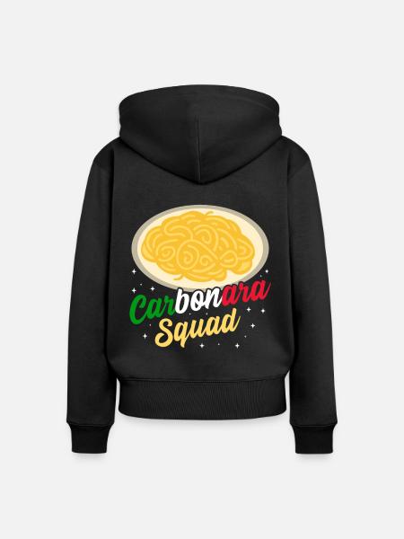 Italien Carbonara Pasta - Frauen Premium Bio Zip Hoodie - Schwarz