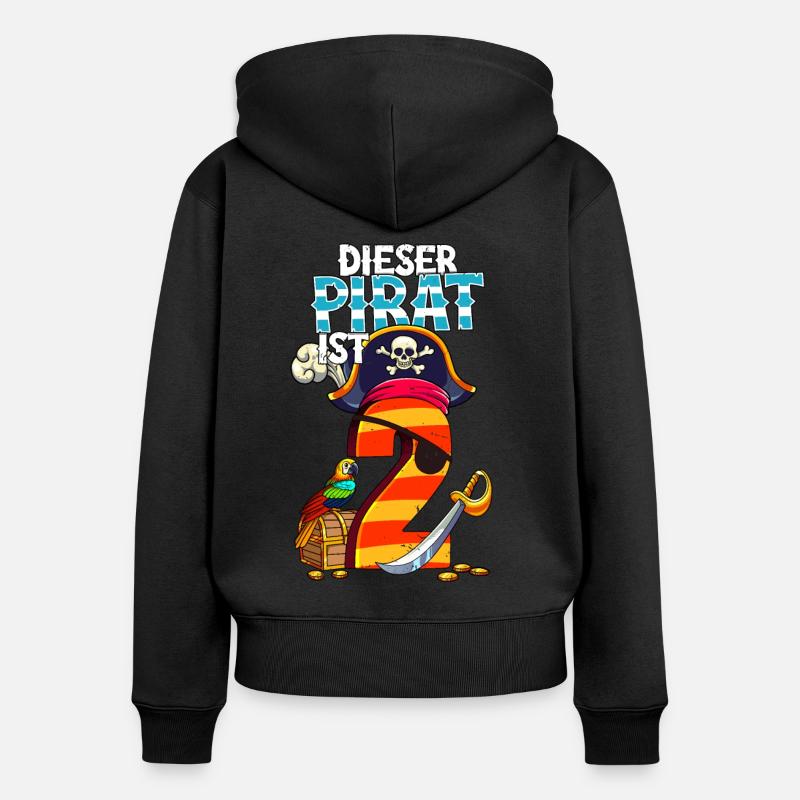 2e anniversaire Pirates - Sweat à capuche zippé Premium bio Femme - noir