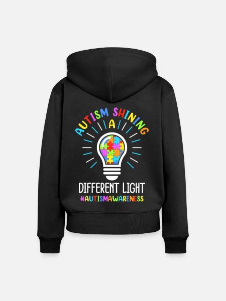 Autismus Autist Autistisch - Frauen Premium Bio Zip Hoodie - Schwarz