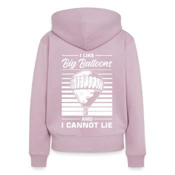 Witziger Heißluftballon Spruch - Frauen Premium Bio Zip Hoodie - Altrosa - Hinten - Julia (174cm)