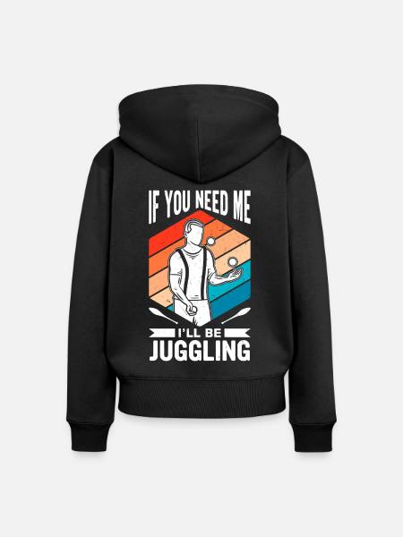Witziger Jonglieren Spruch - Frauen Premium Bio Zip Hoodie - Schwarz