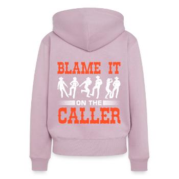 Witziger Square Dance Spruch - Frauen Premium Bio Zip Hoodie - Altrosa - Hinten - Julia (174cm)