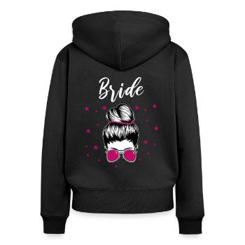 Braut Junggesellinnenabschied - Frauen Premium Bio Zip Hoodie - Schwarz - Hinten - Julia (174cm)