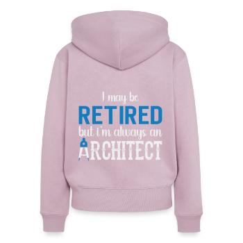 Architecte Cadeau Profession Architecture Emploi Architecte - Sweat à capuche zippé Premium bio Femme - rose poudré - Dos - Julia (174cm)