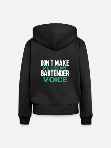 Barkeeper Geschenk Mixologist Spruch Bar - Frauen Premium Bio Zip Hoodie - Schwarz
