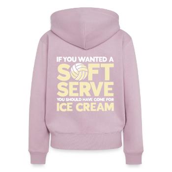 Volleyball Spieler Geschenk Lustiger Volleyball - Frauen Premium Bio Zip Hoodie - Altrosa - Hinten - Julia (174cm)