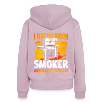 Bbq Grill Meat Lovers Grill Party Food Bbq - Women's Premium Organic Zip Hoodie - dusky pink - Back - Julia (174cm)