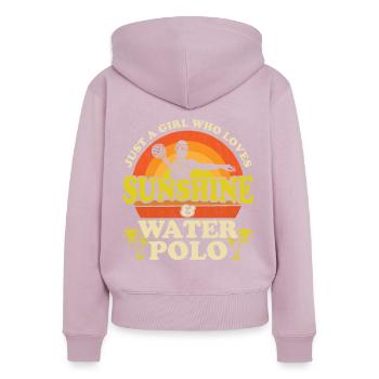 Wasserball Wassersport Polo Schwimmen - Frauen Premium Bio Zip Hoodie - Altrosa - Hinten - Julia (174cm)