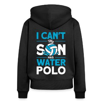 Wasserball Wassersport Polo Schwimmen - Frauen Premium Bio Zip Hoodie - Schwarz - Hinten - Julia (174cm)