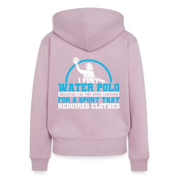 Wasserball Wassersport Polo Schwimmen - Frauen Premium Bio Zip Hoodie - Altrosa - Hinten - Julia (174cm)