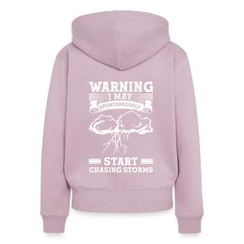 Meteorologist saying gift meteorology - Women's Premium Organic Zip Hoodie - dusky pink - Back - Julia (174cm)