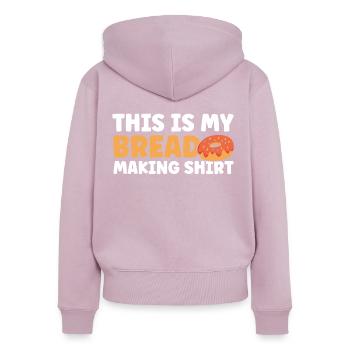Bread Baking Gift Bakery Quote Baker - Women's Premium Organic Zip Hoodie - dusky pink - Back - Julia (174cm)
