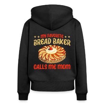 Bread Baking Gift Bakery Quote Baker - Women's Premium Organic Zip Hoodie - black - Back - Julia (174cm)