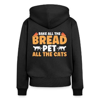 Bread Baking Gift Bakery Quote Baker - Women's Premium Organic Zip Hoodie - black - Back - Julia (174cm)