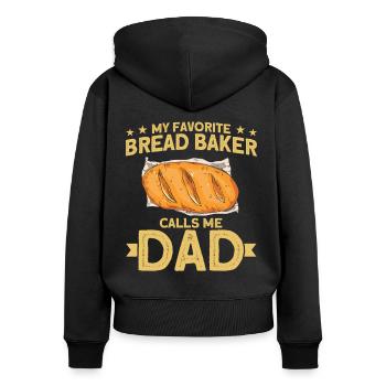 Bread Baking Gift Bakery Quote Baker - Women's Premium Organic Zip Hoodie - black - Back - Julia (174cm)