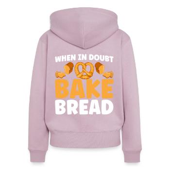 Bread Baking Gift Bakery Quote Baker - Women's Premium Organic Zip Hoodie - dusky pink - Back - Julia (174cm)