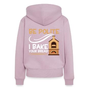 Bread Baking Gift Bakery Quote Baker - Women's Premium Organic Zip Hoodie - dusky pink - Back - Julia (174cm)