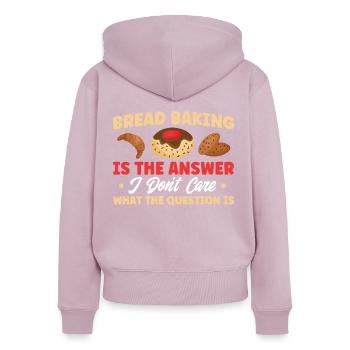 Bread Baking Gift Bakery Quote Baker - Women's Premium Organic Zip Hoodie - dusky pink - Back - Julia (174cm)