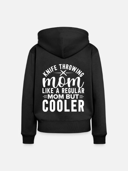 Messerwurfscheibe Geschenk Messerwerfer - Frauen Premium Bio Zip Hoodie - Schwarz