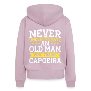 Capoeira Cadeau Brésil Arts Martiaux Capoeira - Sweat à capuche zippé Premium bio Femme - rose poudré - Dos - Julia (174cm)
